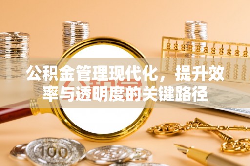广陵公积金管理现代化，提升效率与透明度的关键路径